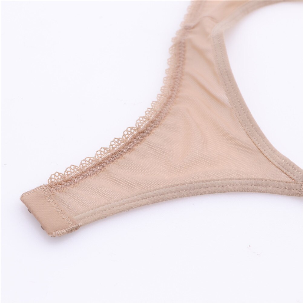 Transparent bras+garters+panties+stockings yarn 3/4 cup bra